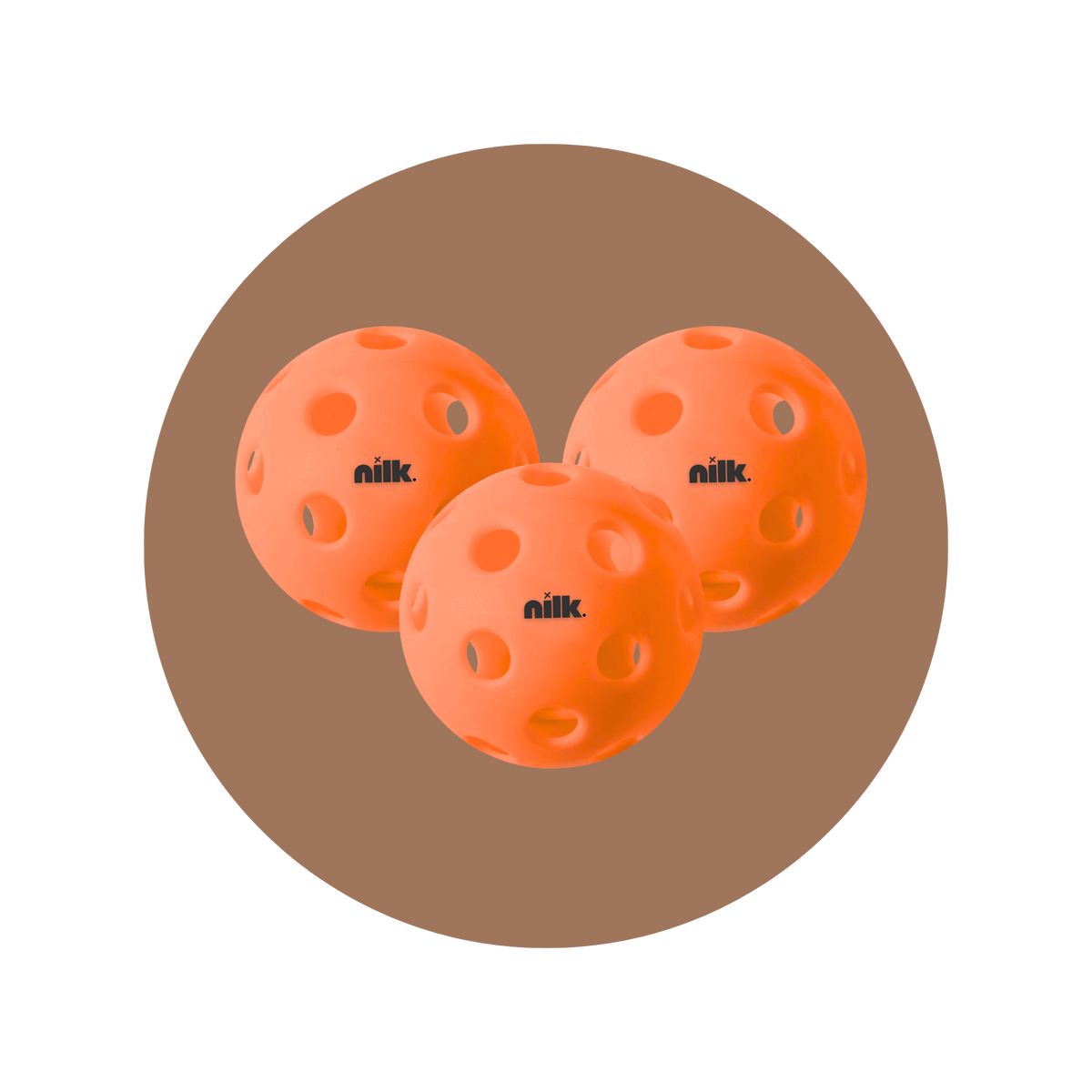 Lot de 3 balles de pickleball d'entraînement NILK pour intérieur, rose