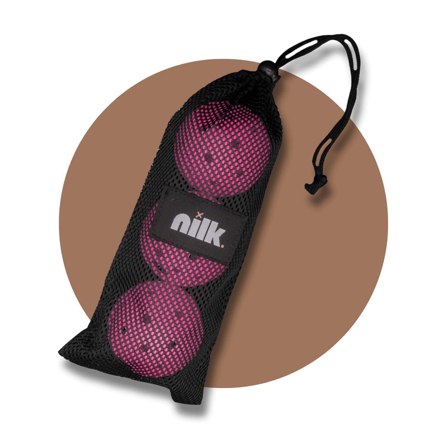 Lot de 3 balles de pickleball d'entraînement NILK pour intérieur, rose |