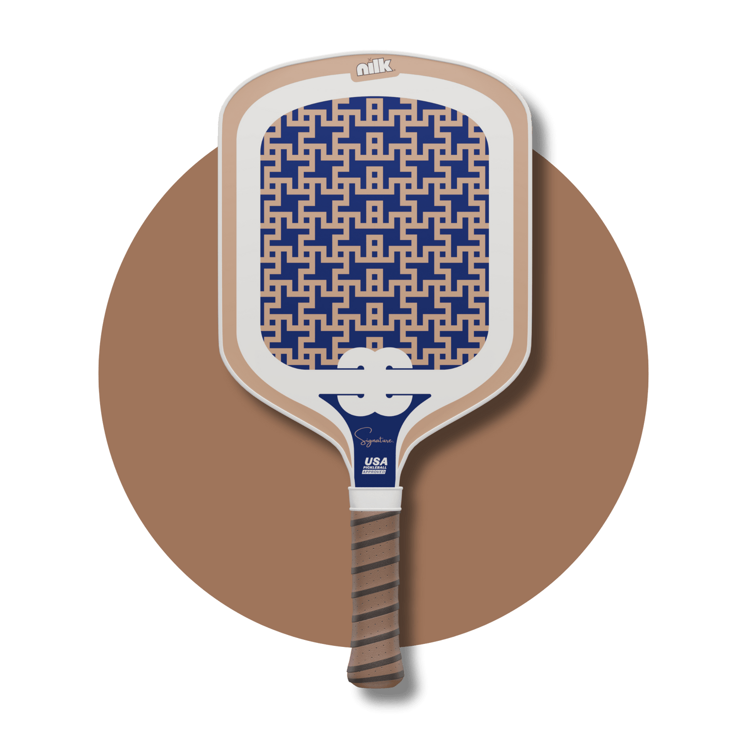 Best custom pickleball paddle 2025 – Blue Honeydew NILK paddle with monogram design, engineered for power and control.