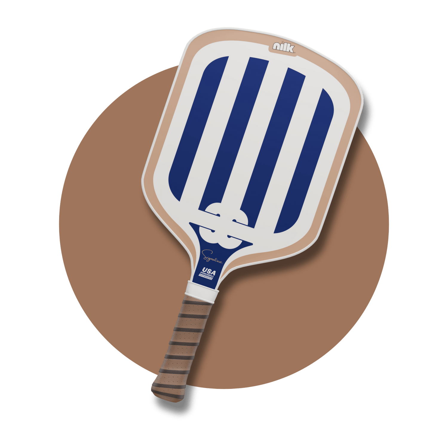NILK Blue Matcha Signature paddle – top-rated carbon fiber pickleball paddle 2025. Premium design for control, spin and power.